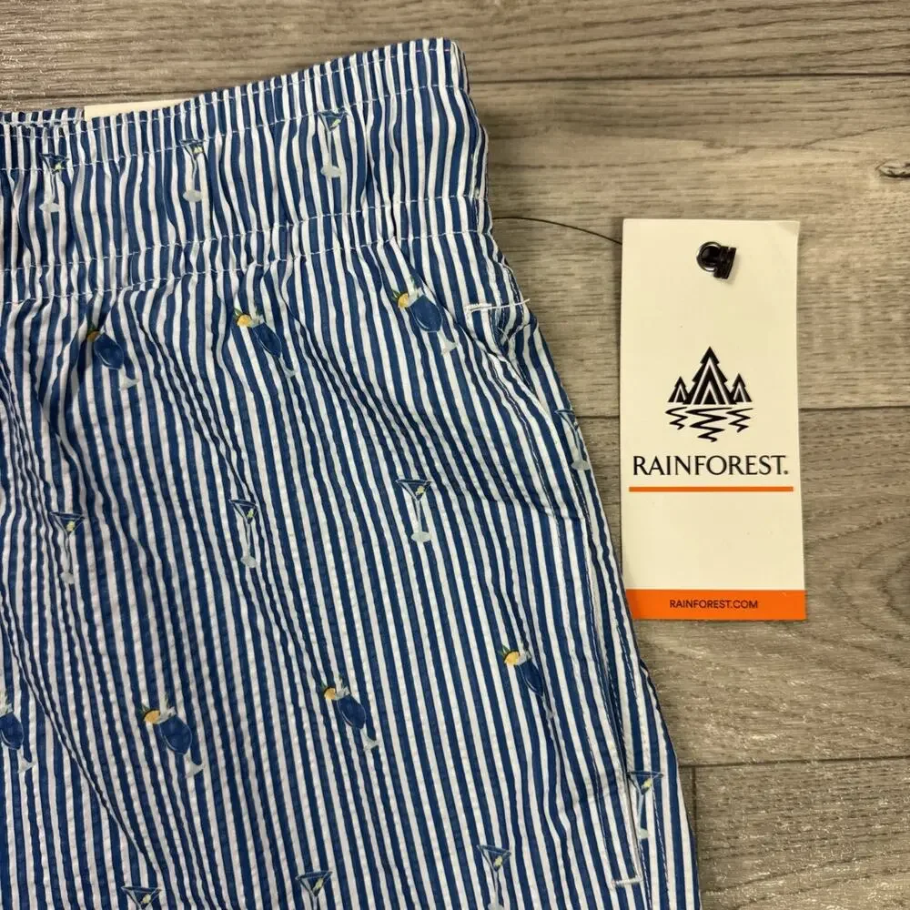 Rainforest Seersucker Swim Trunks Shorts 7